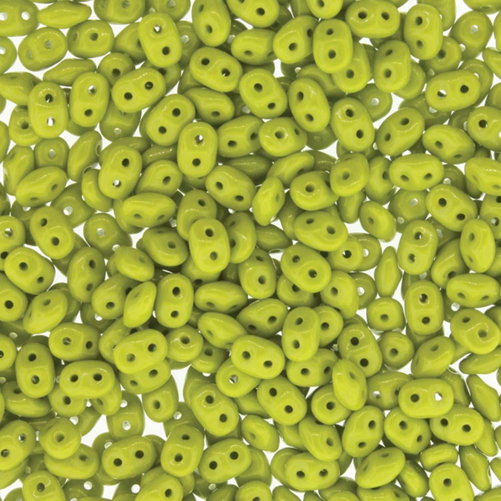 Superduo Beads, Opaque Green, 10g.