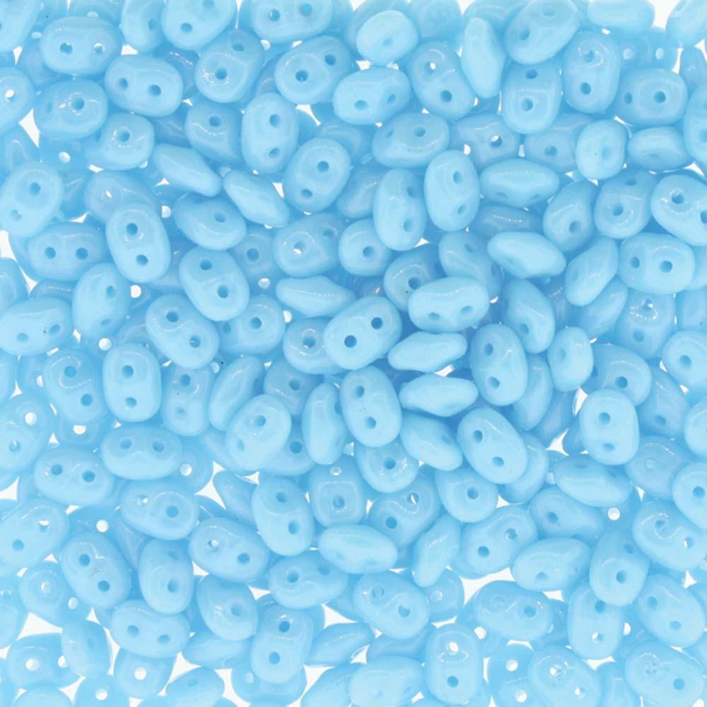 Superduo Beads, Opaque Turquoise Blue, 10g.