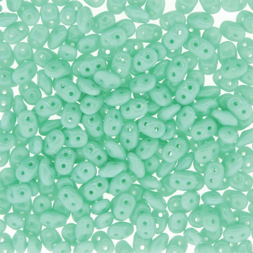 Superduo Beads, Opaque Green Turquoise, 10g.
