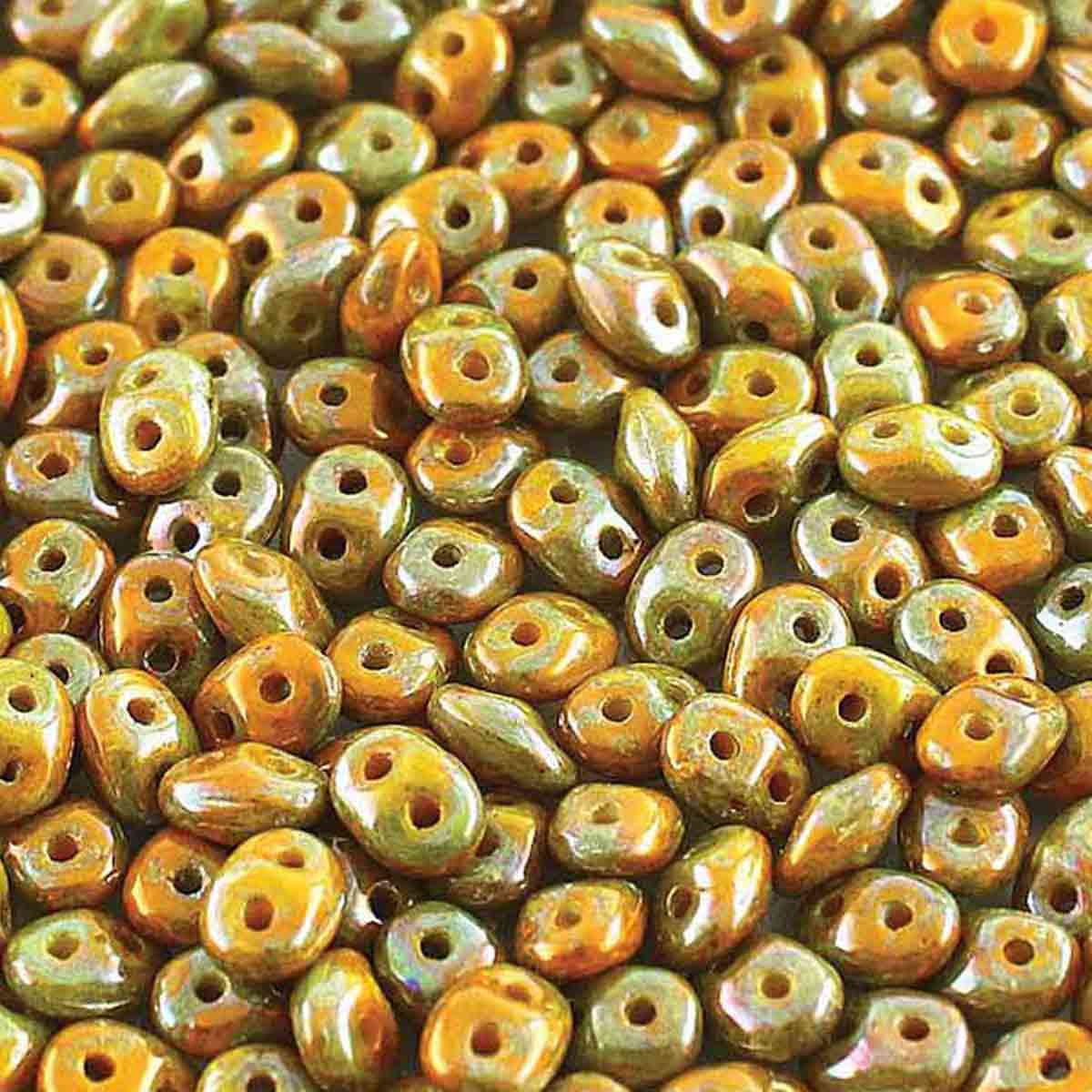 Superduo Beads, Nebula Lemon, 10g.