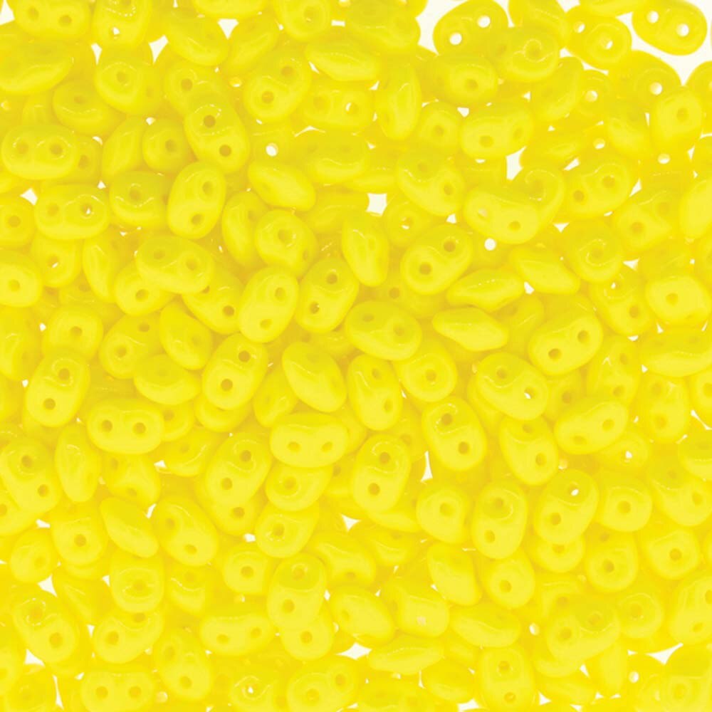 Superduo Beads, Opaque Lemon, 10g.