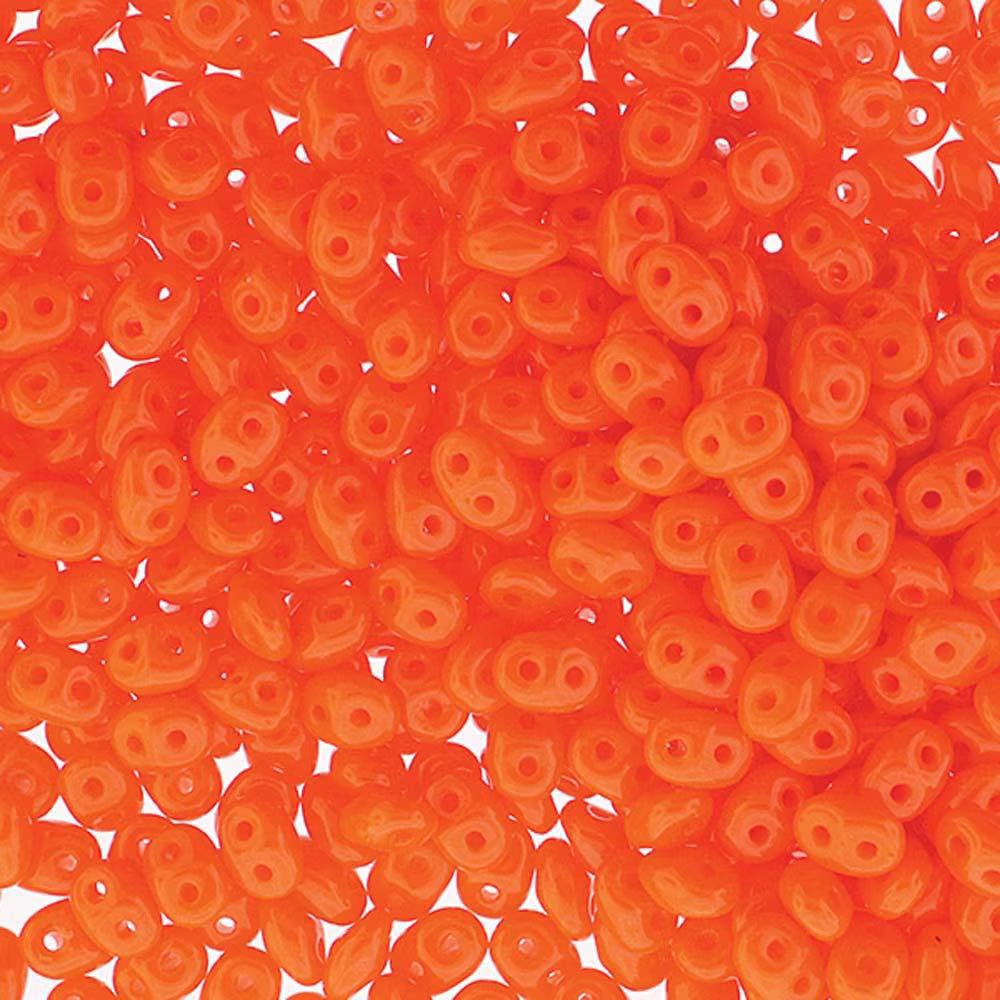 Superduo Beads, Opaque Orange, 10g.