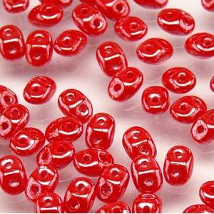 Superduo Coral Red White Luster