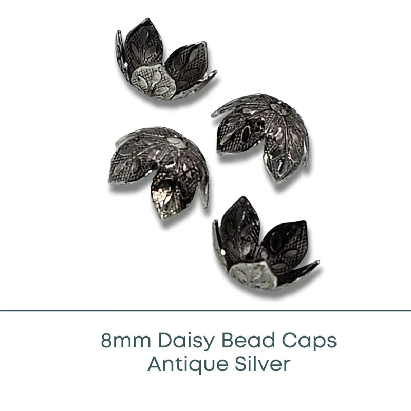 PRICING NEEDED - Daisy Bead Caps, 8mm - The Argus Collection