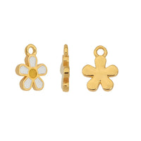 Daisy Pendant or Charm,24K Gold Plated, 2 Pcs - The Argus Collection