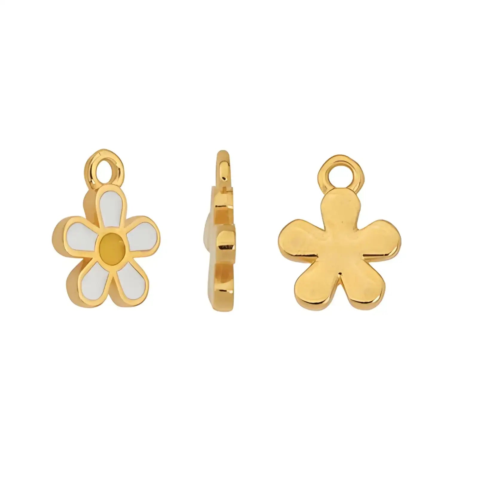 Daisy Pendant or Charm,24K Gold Plated, 2 Pcs - The Argus Collection