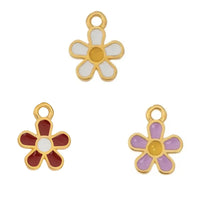 Daisy Pendant or Charm,24K Gold Plated, 2 Pcs - The Argus Collection