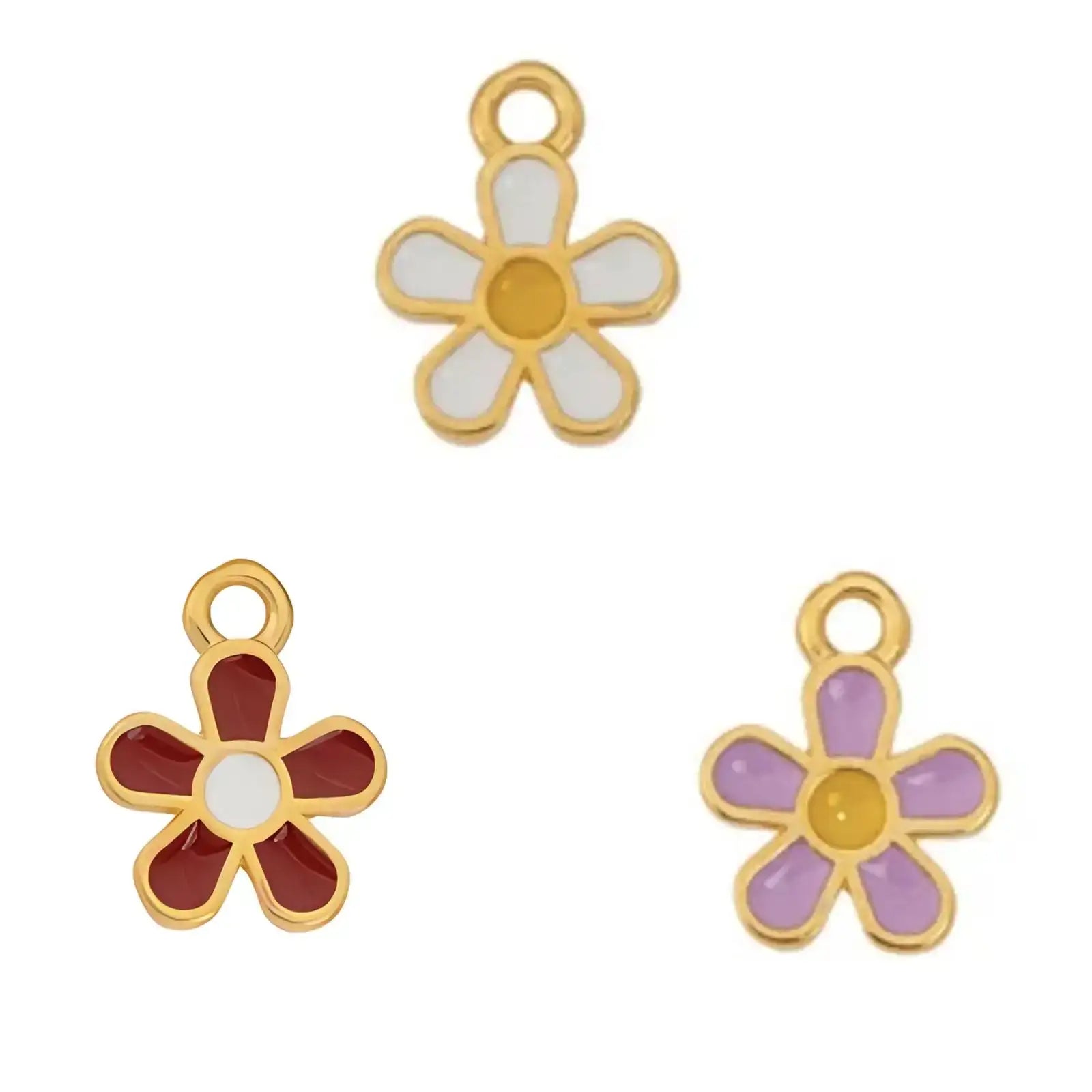 Daisy Pendant or Charm,24K Gold Plated, 2 Pcs - The Argus Collection