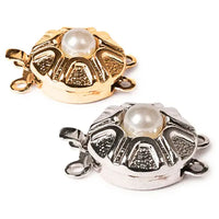 Claspgarten Deco Pearl, 2-Strand Box Clasp in 2 Finishes - The Argus Collection