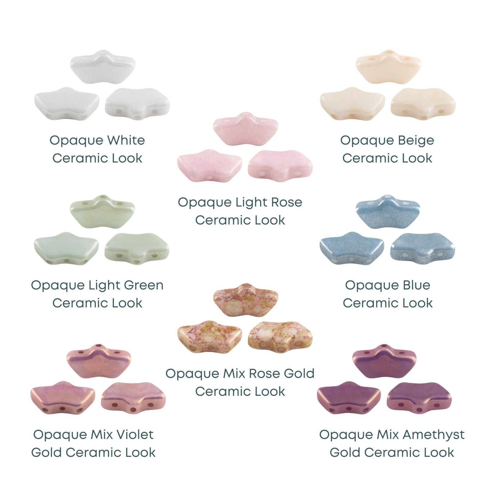 Delos Beads par Puca, Ceramic Look, 5g & 20g