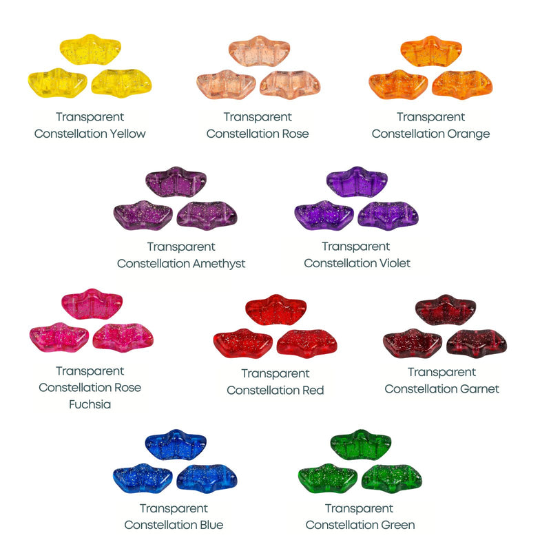 Delos Beads par Puca, Transparent Constellation, 5g & 20g - Delos Beads par Puca, Transparent Constellation, 5g & 20g - Yellow / 5 grams , The Argus Collection