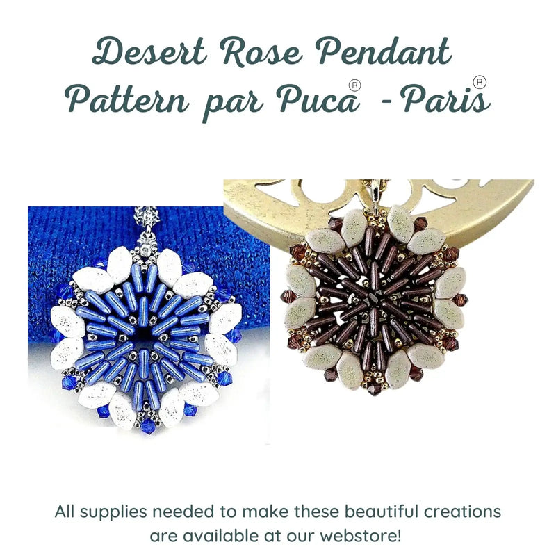 Desert Rose Pendant Pattern par Puca - The Argus Collection