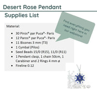 Desert Rose Pendant Pattern par Puca - The Argus Collection