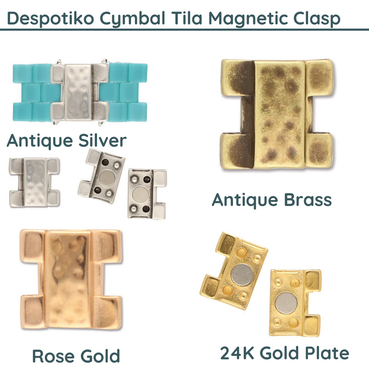 Cymbal Despotika, Tila Magnetic Clasp, 4 Finishes - The Argus Collection