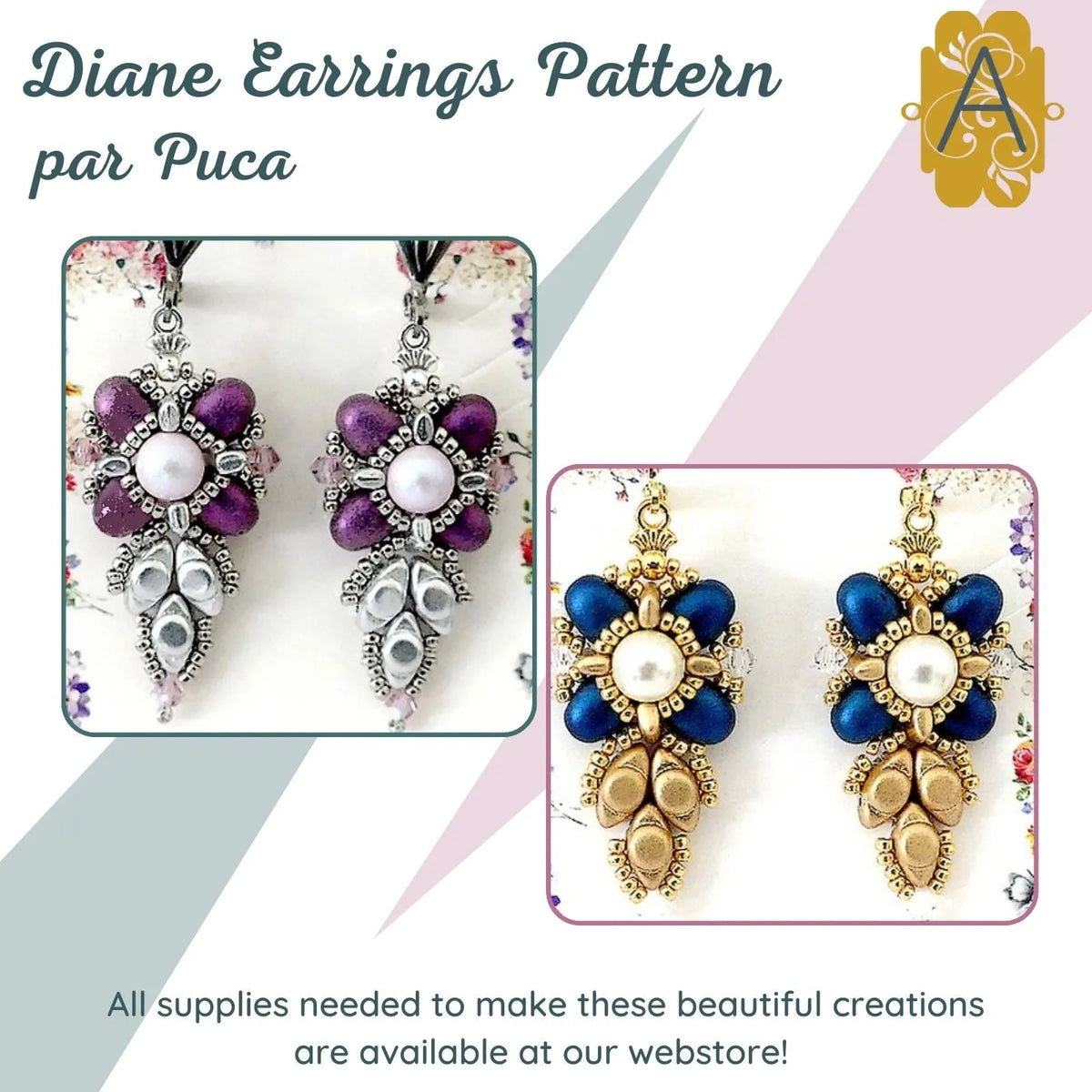 Diane Earrings Pattern par Puca - The Argus Collection