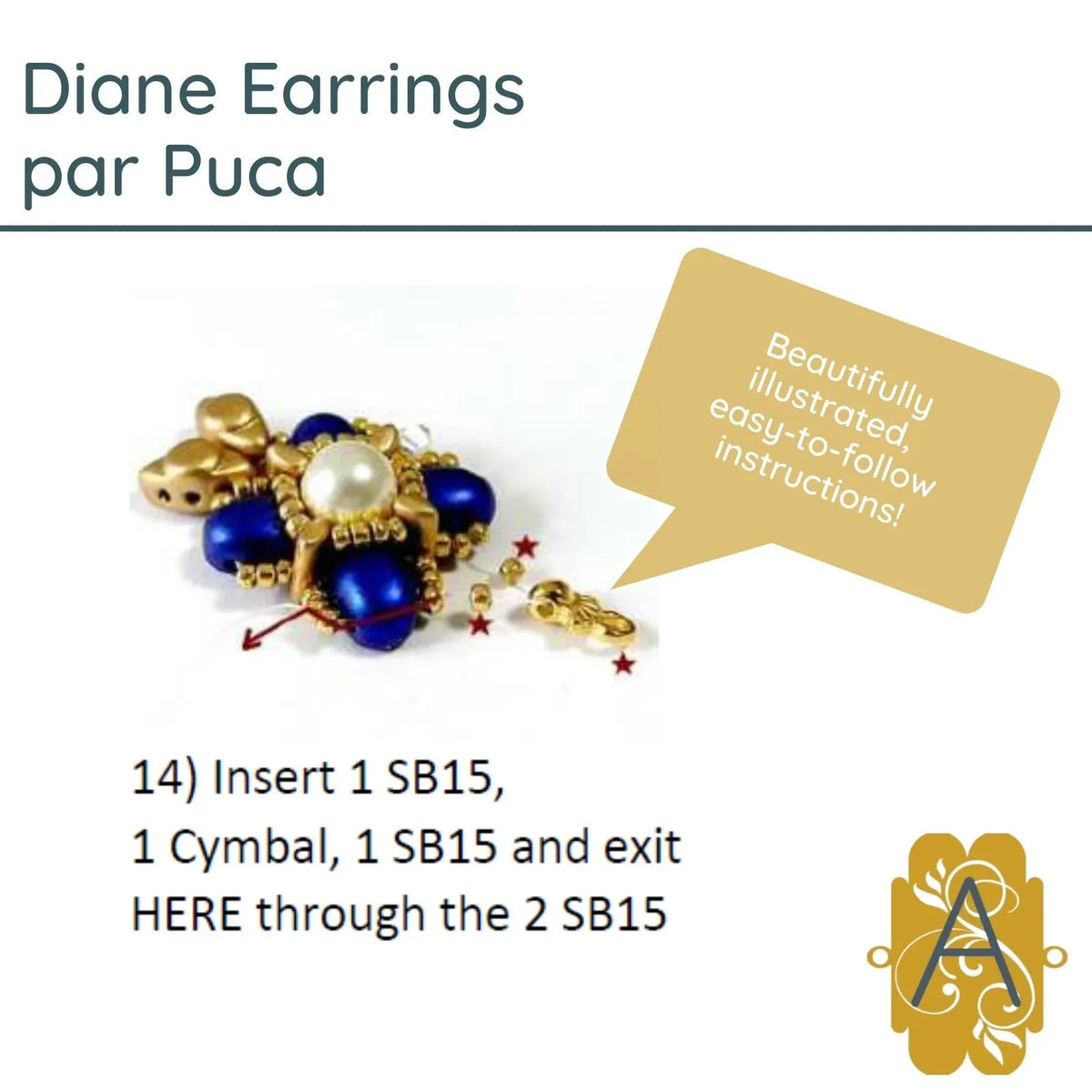 Diane Earrings Pattern par Puca - The Argus Collection