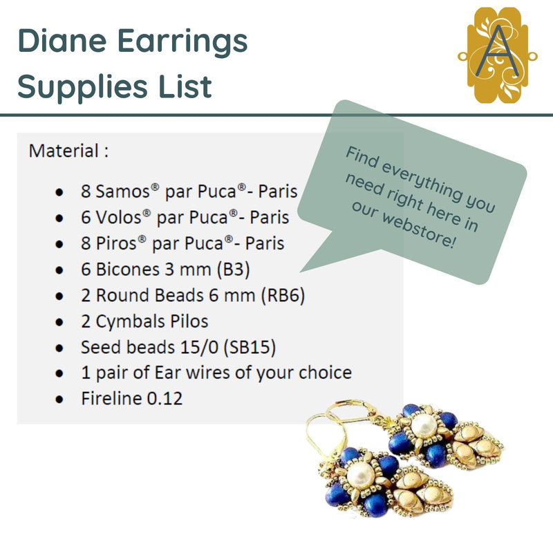 Diane Earrings Pattern par Puca - The Argus Collection