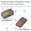 Diamond Dots, Magnetic Clasp, for 10mm Flat Leather, 2 Finishes - The Argus Collection