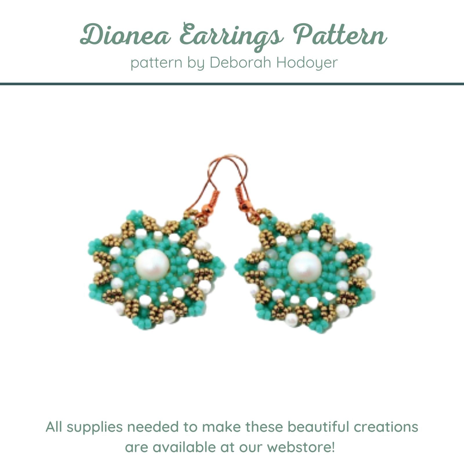 Dionea Earrings Pattern by Deborah Hodoyer