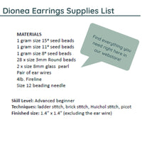 Dionea Earrings Pattern by Deborah Hodoyer