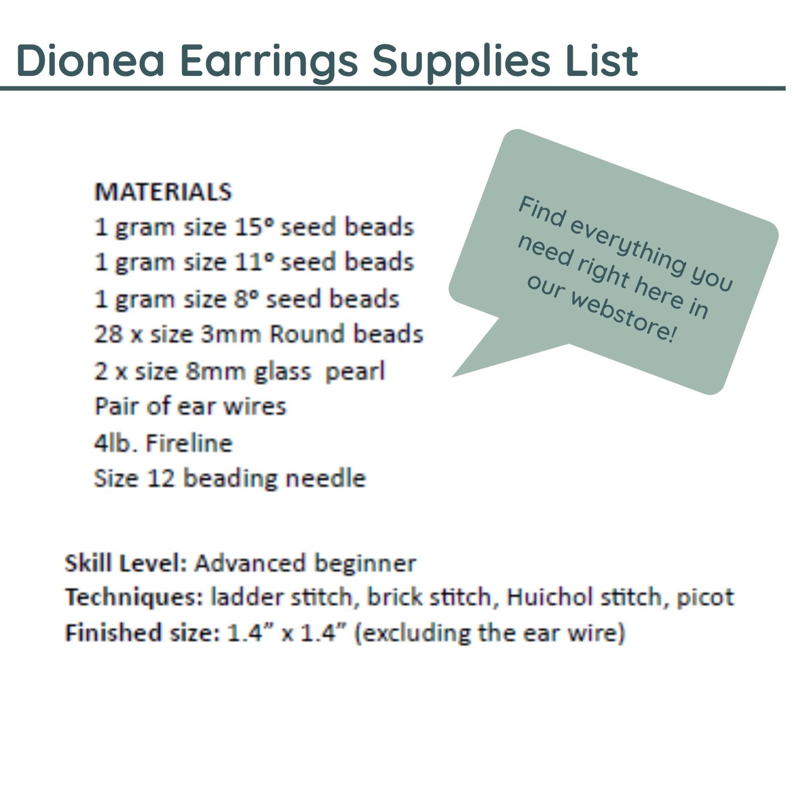 Dionea Earrings Pattern by Deborah Hodoyer