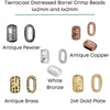 Tierracast Distressed Barrel Crimp Beads, 6x2mm & 4x2mm, 2 Pcs. - The Argus Collection