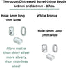 Tierracast Distressed Barrel Crimp Beads, 6x2mm & 4x2mm, 2 Pcs. - The Argus Collection