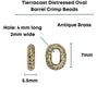 Tierracast Distressed Oval Barrel Crimp Beads, 2 Pcs. - The Argus Collection