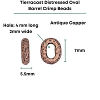 Tierracast Distressed Oval Barrel Crimp Beads, 2 Pcs. - The Argus Collection