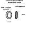 Tierracast Distressed Oval Barrel Crimp Beads, 2 Pcs. - The Argus Collection