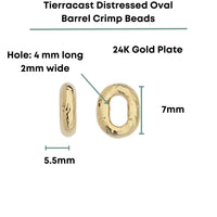 Tierracast Distressed Oval Barrel Crimp Beads, 2 Pcs. - The Argus Collection