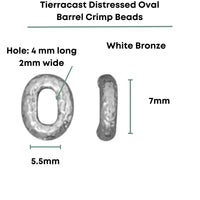 Tierracast Distressed Oval Barrel Crimp Beads, 2 Pcs. - The Argus Collection