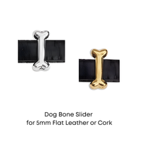 Dog Bone Slider, for 5mm Flat Leather or Cork