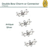 Double Bow Charm, Connector or Link, 3 Colors, 2 Pieces - The Argus Collection