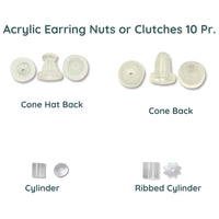 Bead-ssentials ®, Acrylic Earring Nuts, Backs or Clutches, 4 Styles - The Argus Collection