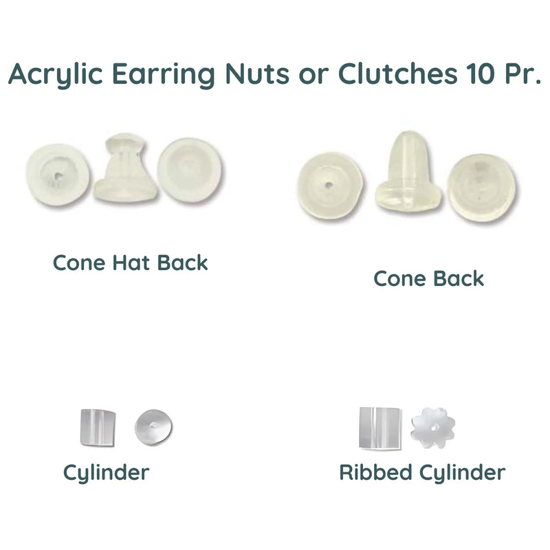 Bead-ssentials ®, Acrylic Earring Nuts, Backs or Clutches, 4 Styles - The Argus Collection