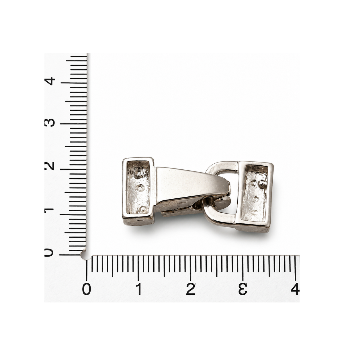 28.5mm enamel fold over clasp shown beside ruler for size reference