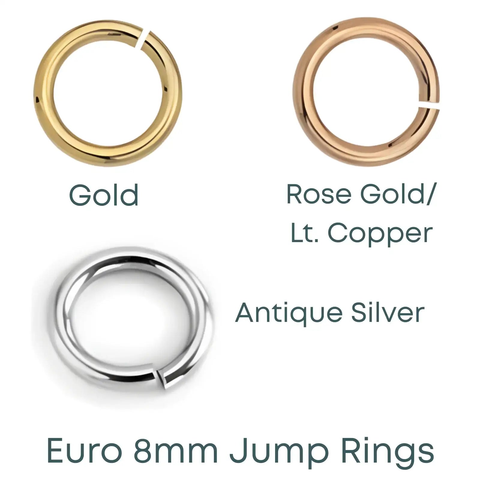 Euro 8mm Jump Rings, 18 Gauge, 20 Pcs.