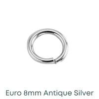 Euro 8mm Jump Rings, 18 Gauge, 20 Pcs.