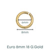 Euro 8mm Jump Rings, 18 Gauge, 20 Pcs.