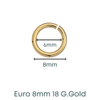 Euro 8mm Jump Rings, 18 Gauge, 20 Pcs.
