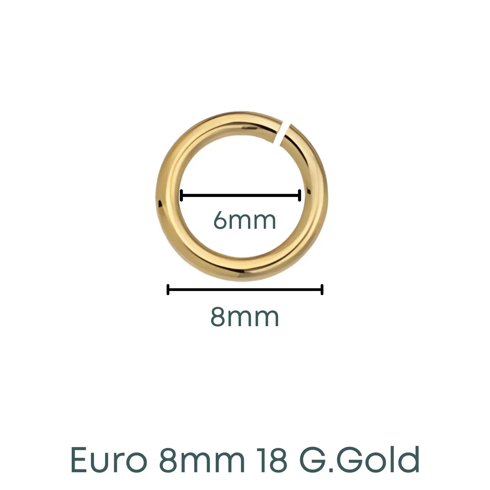 Euro 8mm Jump Rings, 18 Gauge, 20 Pcs.