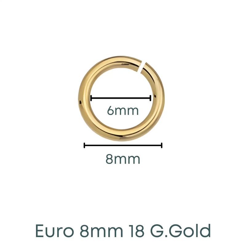 Euro 8mm Jump Rings, 18 Gauge, 20 Pcs.