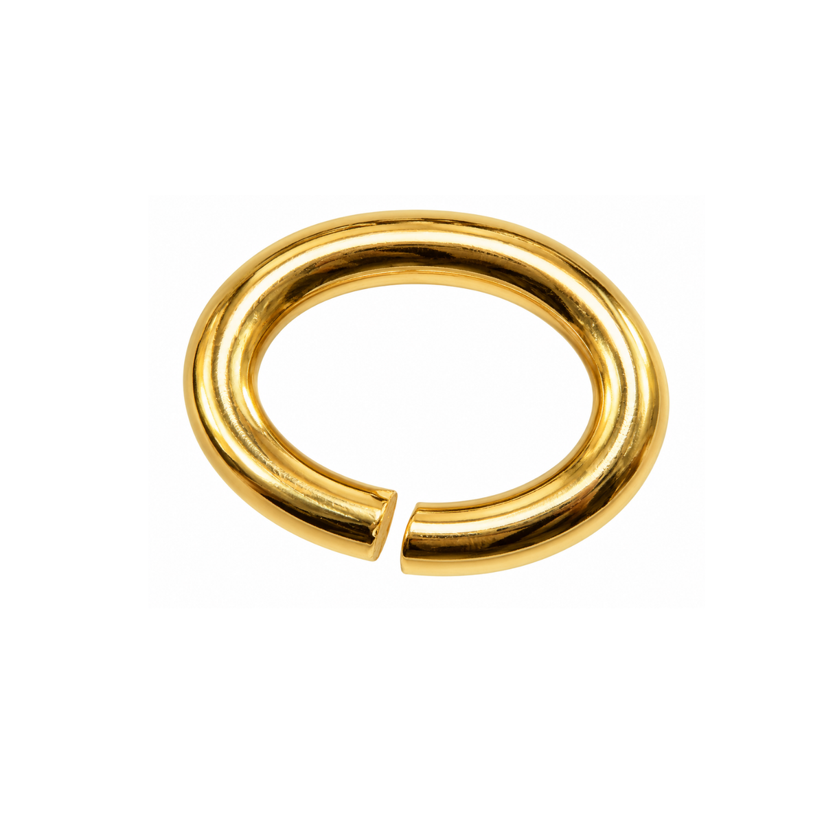 Euro Oval Jump Rings, Gold Plated Brass, 20 Gauge, 8x6mm O.D., 20 Pieces