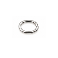Euro Small Oval Jump Ring in Shiny Silver finish, 22 gauge, 4x3mm O.D.