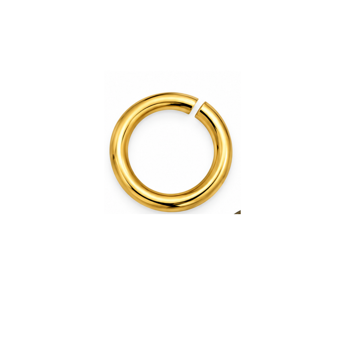 Euro 8mm Round Open Jump Ring in 24K Gold Plate finish, 18 gauge.