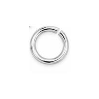 Euro 8mm Round Open Jump Ring in Shiny Silver finish, 18 gauge.