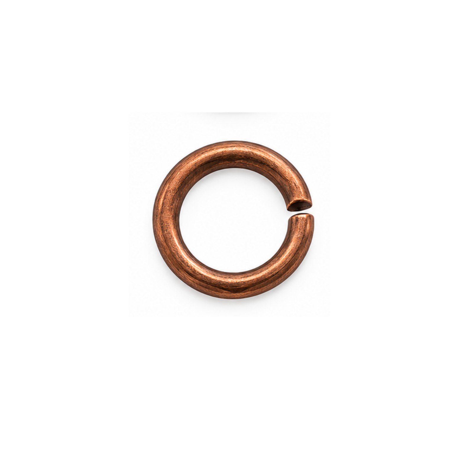 Euro 4mm Round Open Jump Ring in Antique Copper finish, 21 gauge.