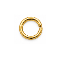 Euro 4mm Round Open Jump Ring in Gold finish, 21 gauge.