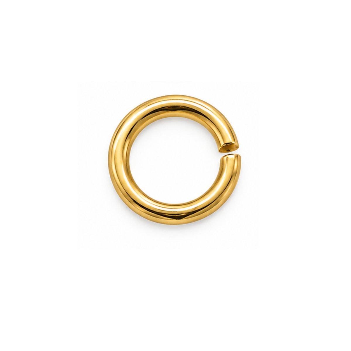 Euro 4mm Round Open Jump Ring in Gold finish, 21 gauge.